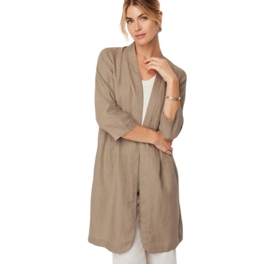 PURE JILL Elements Tan Linen Duster